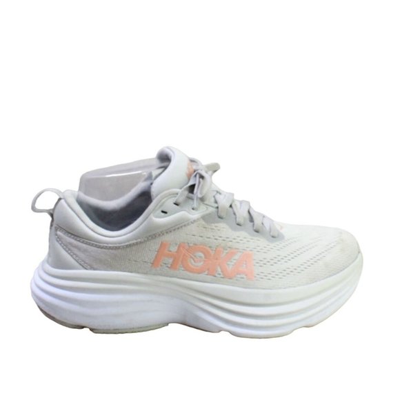 Hoka One One Shoes - Hoka One One Bondi 8 White Mesh Breathable Running Sneaker Shoes 7 B